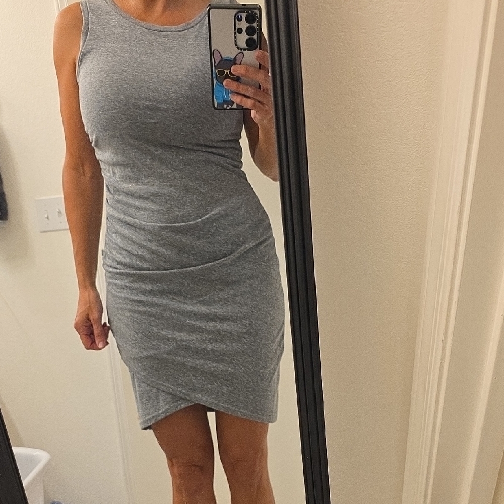 Leith Gray Sleeveless Mini Dress